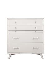 38" White Solid Wood Four Drawer Chest